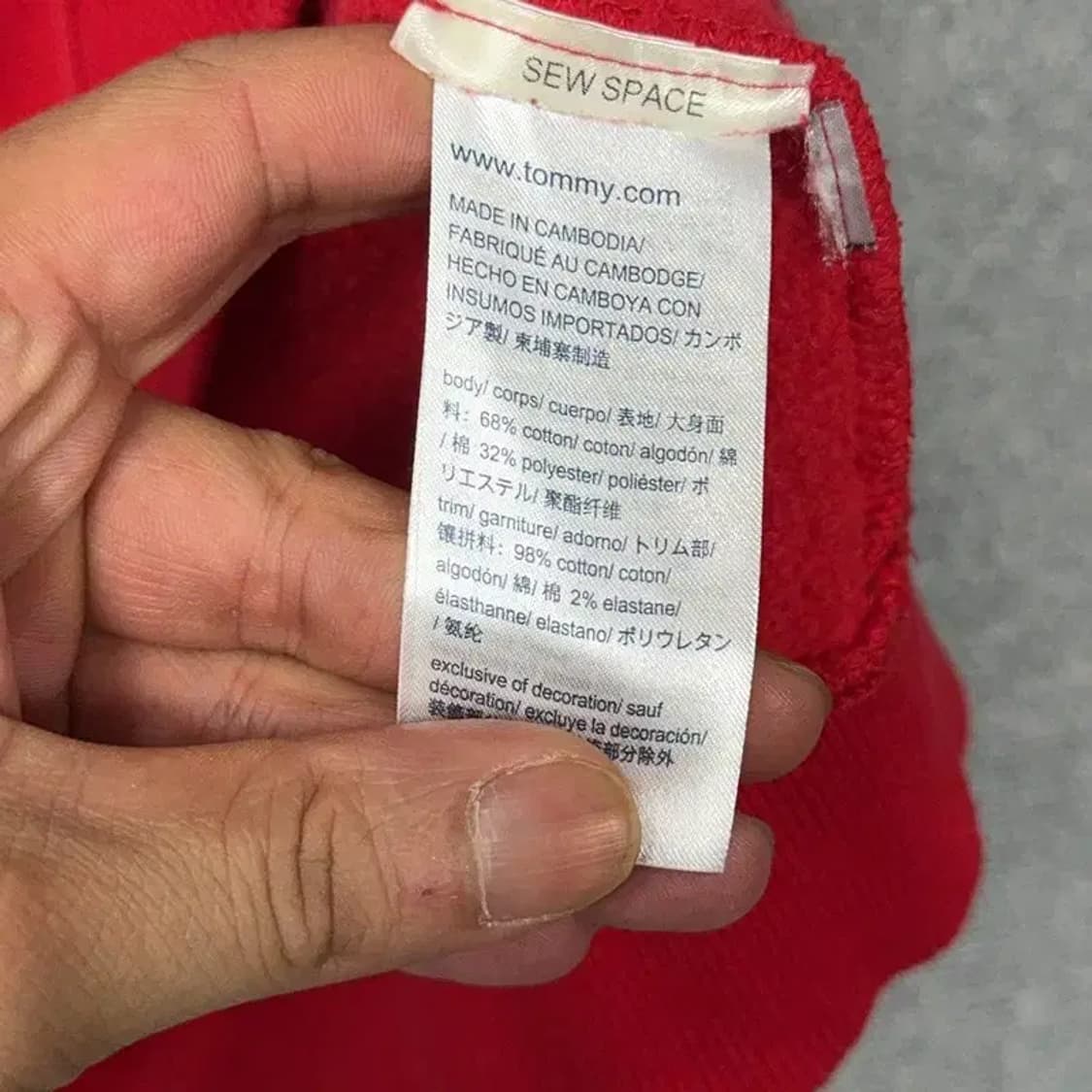 타미힐피거 레드 맨투맨 M 상품이미지4