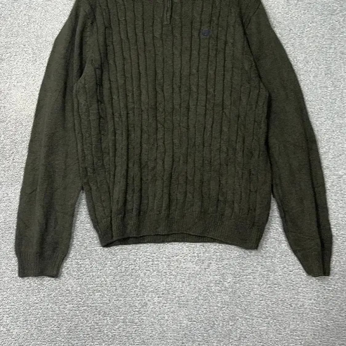 찹스 자수로고 케이블 꽈배기 반집업 니트 XL 상품이미지4