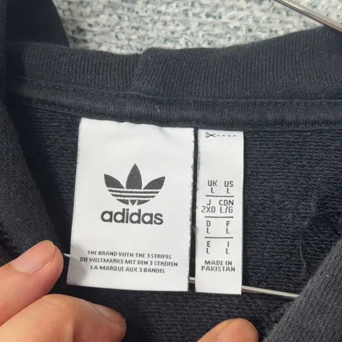 아디다스 프린팅 블랙 원피스 롱 후드티 L 상품이미지3