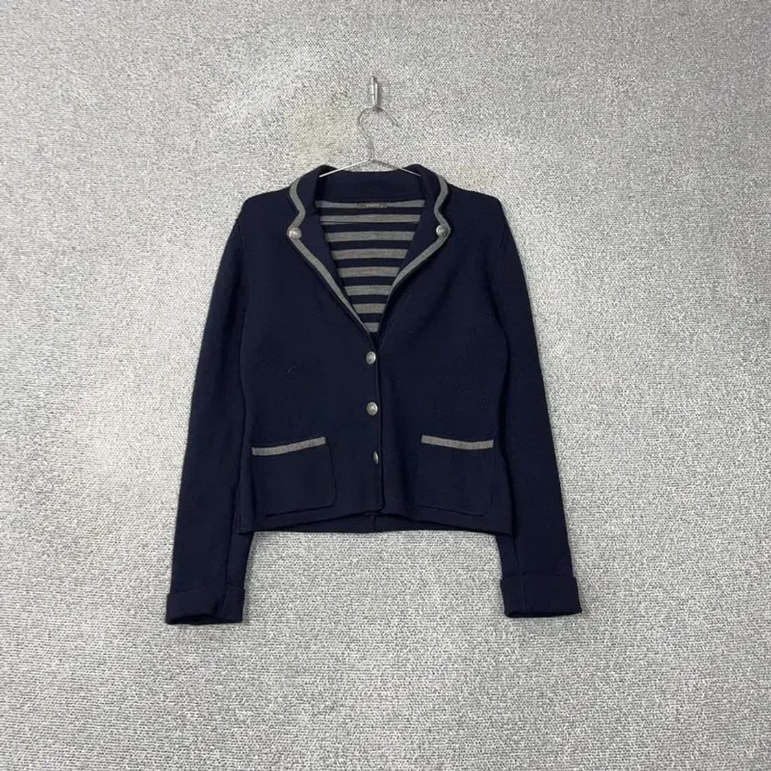 해지스 클래식 네이비 울 니트 3버튼 블레이저 85 상품이미지1