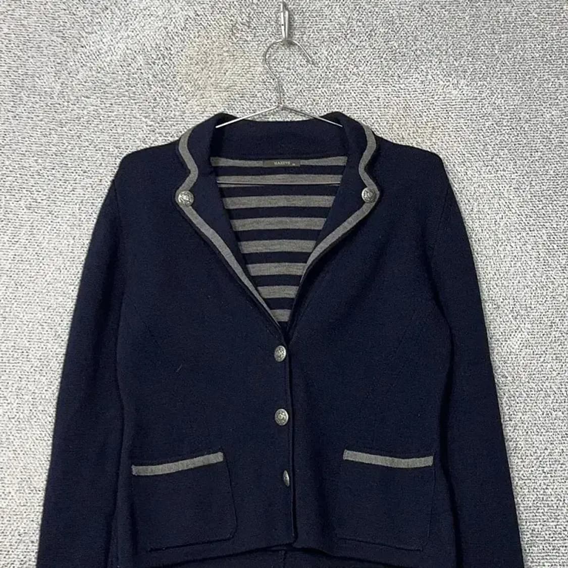 해지스 클래식 네이비 울 니트 3버튼 블레이저 85 상품이미지3