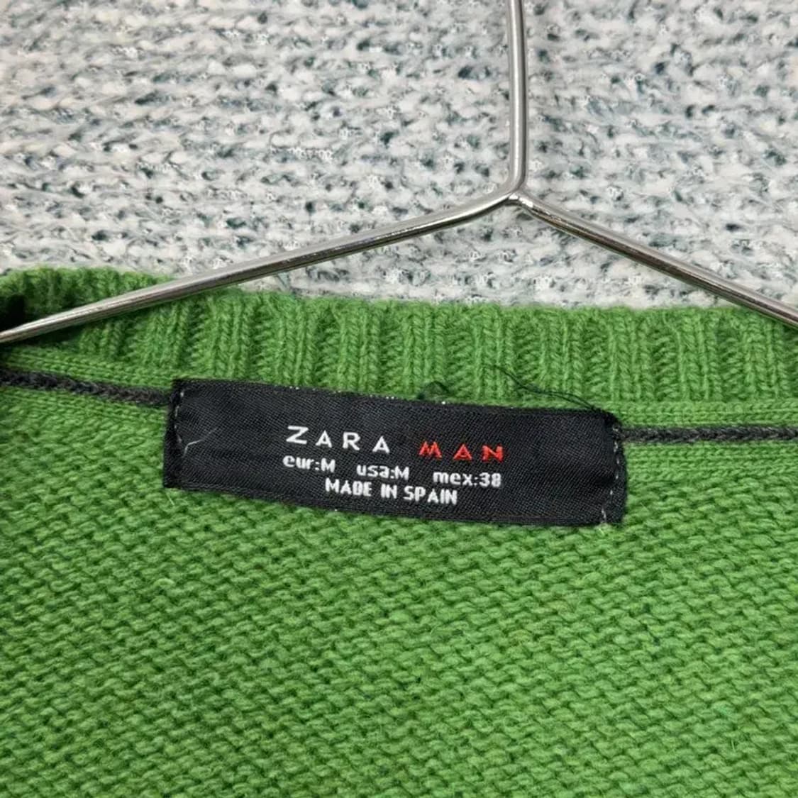 자라 남성 그린 캐주얼 울 니트 M 상품이미지3