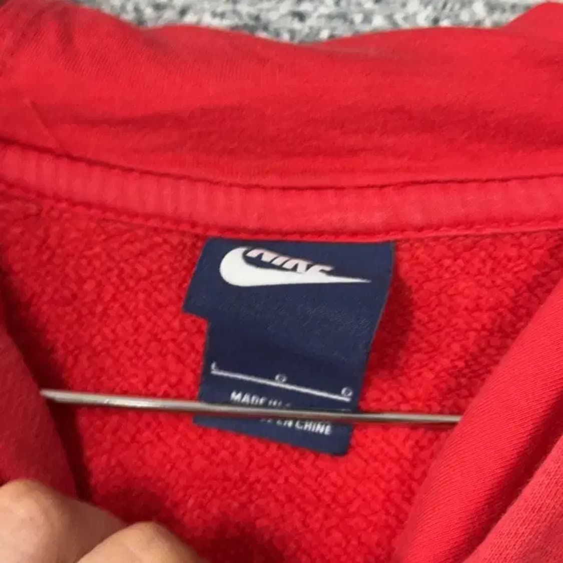 나이키 레트로 로고 레드 후드티 L 상품이미지3