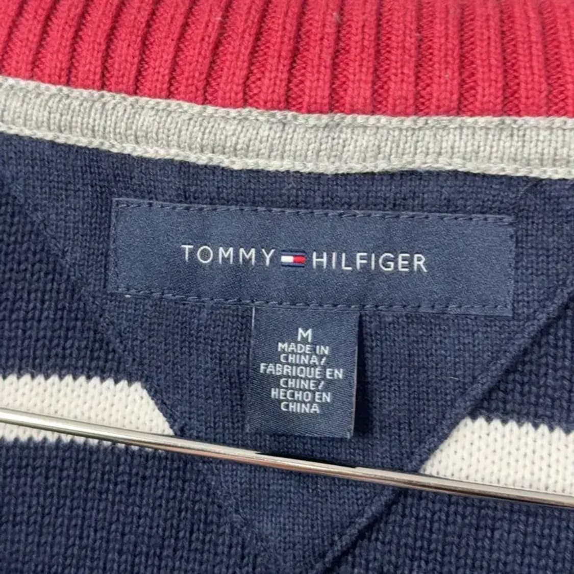 타미힐피거 스트라이프 카라 니트 M 상품이미지4