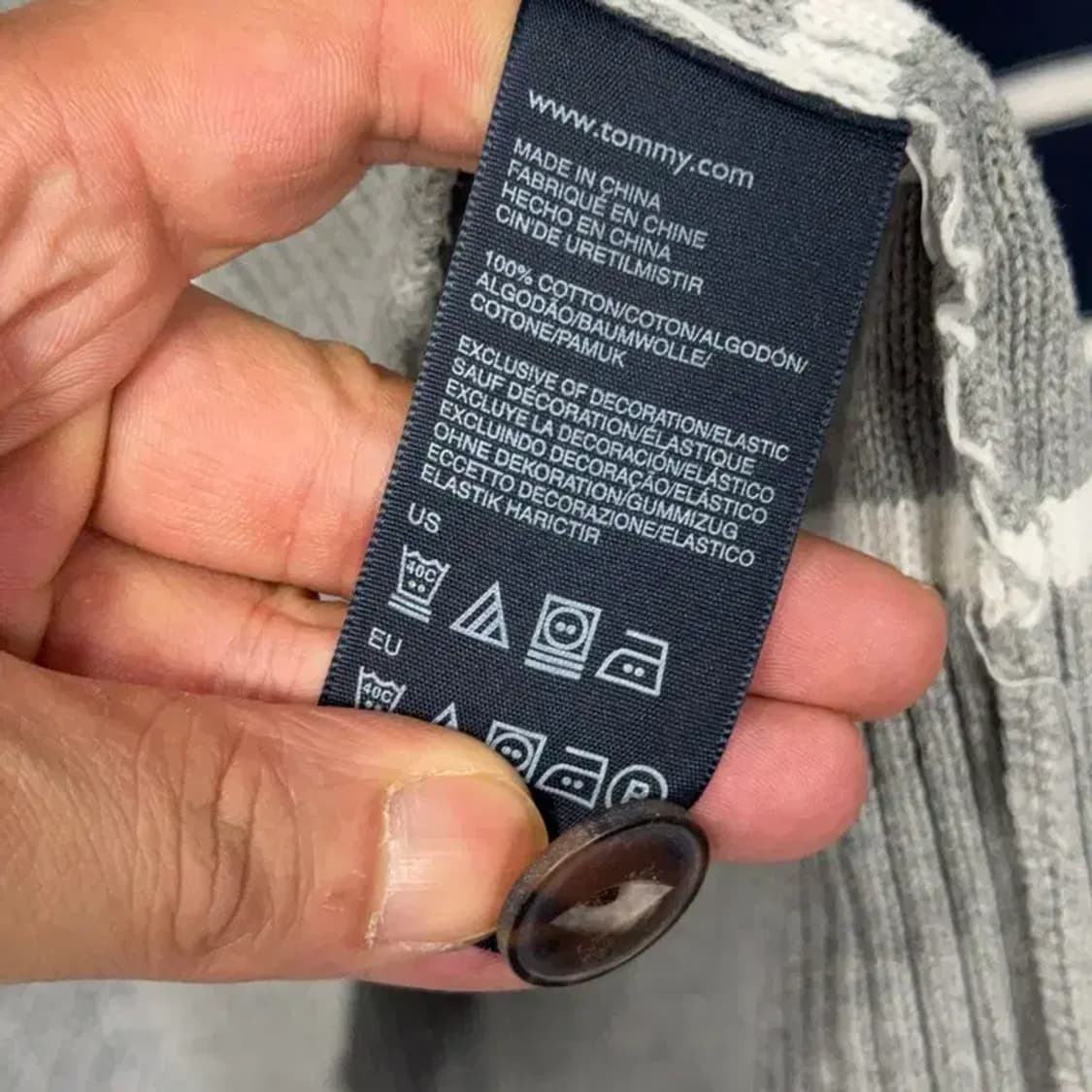 타미힐피거 스트라이프 카라 니트 M 상품이미지5