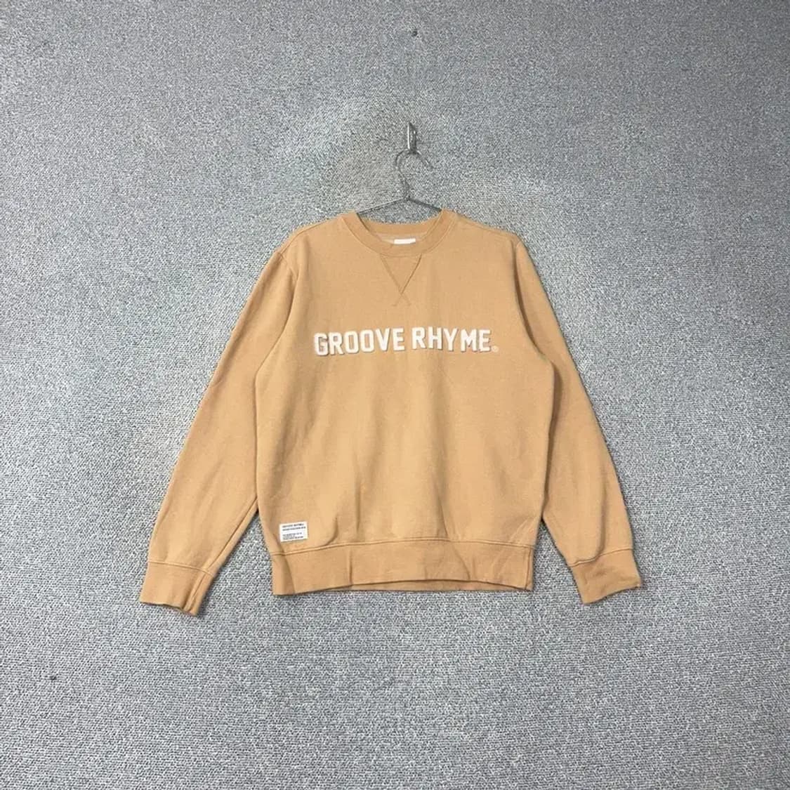 그루브라임 로고 캐주얼 베이지 맨투맨 M 상품이미지1