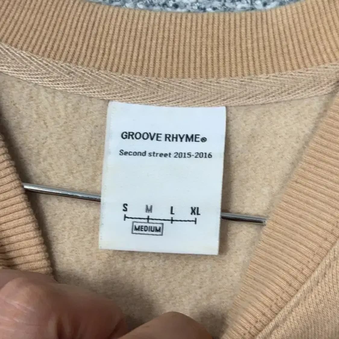 그루브라임 로고 캐주얼 베이지 맨투맨 M 상품이미지3