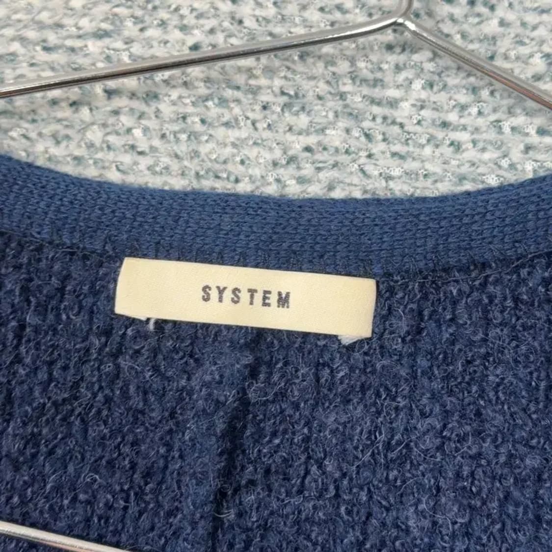 시스템 한섬 여성 네이비 코튼 사이드 니트 코트 집업 FREE 상품이미지5