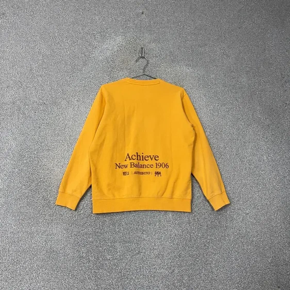 뉴발란스 옐로우 캐주얼 로고 맨투맨 M 상품이미지2