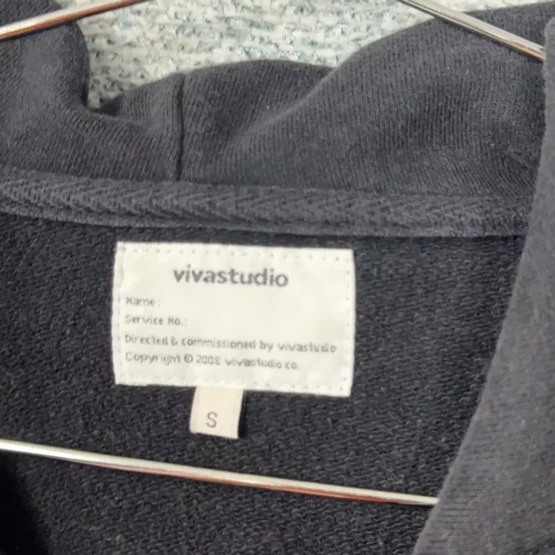 비바스튜디오 로고 블랙 후드집업 S 상품이미지3