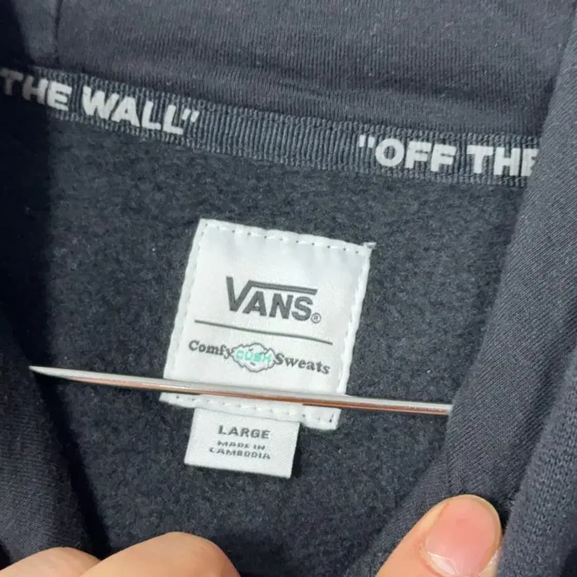 반스 로고 블랙 캐주얼 후드티 L 상품이미지3