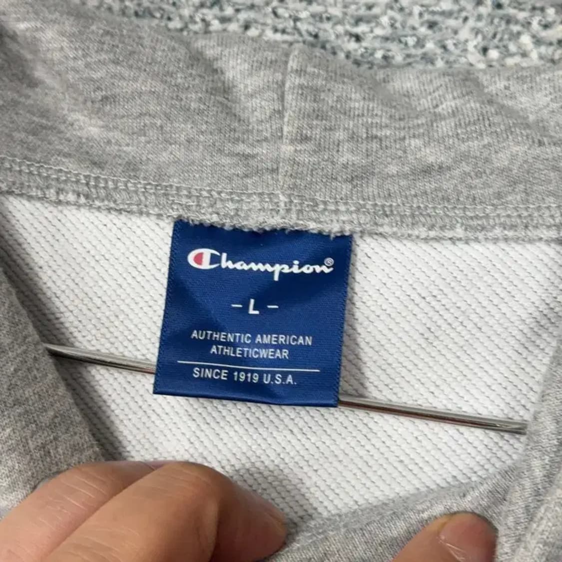 챔피온 캐주얼 로고 그레이 남성 후드티 L 상품이미지3