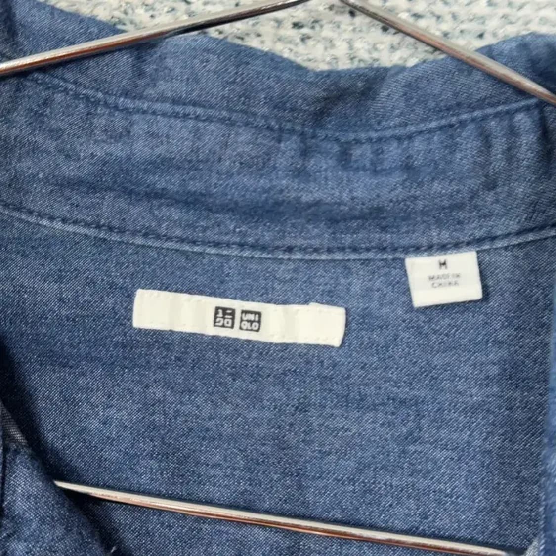 유니클로 인디고 데님 셔츠 원피스 M 상품이미지5