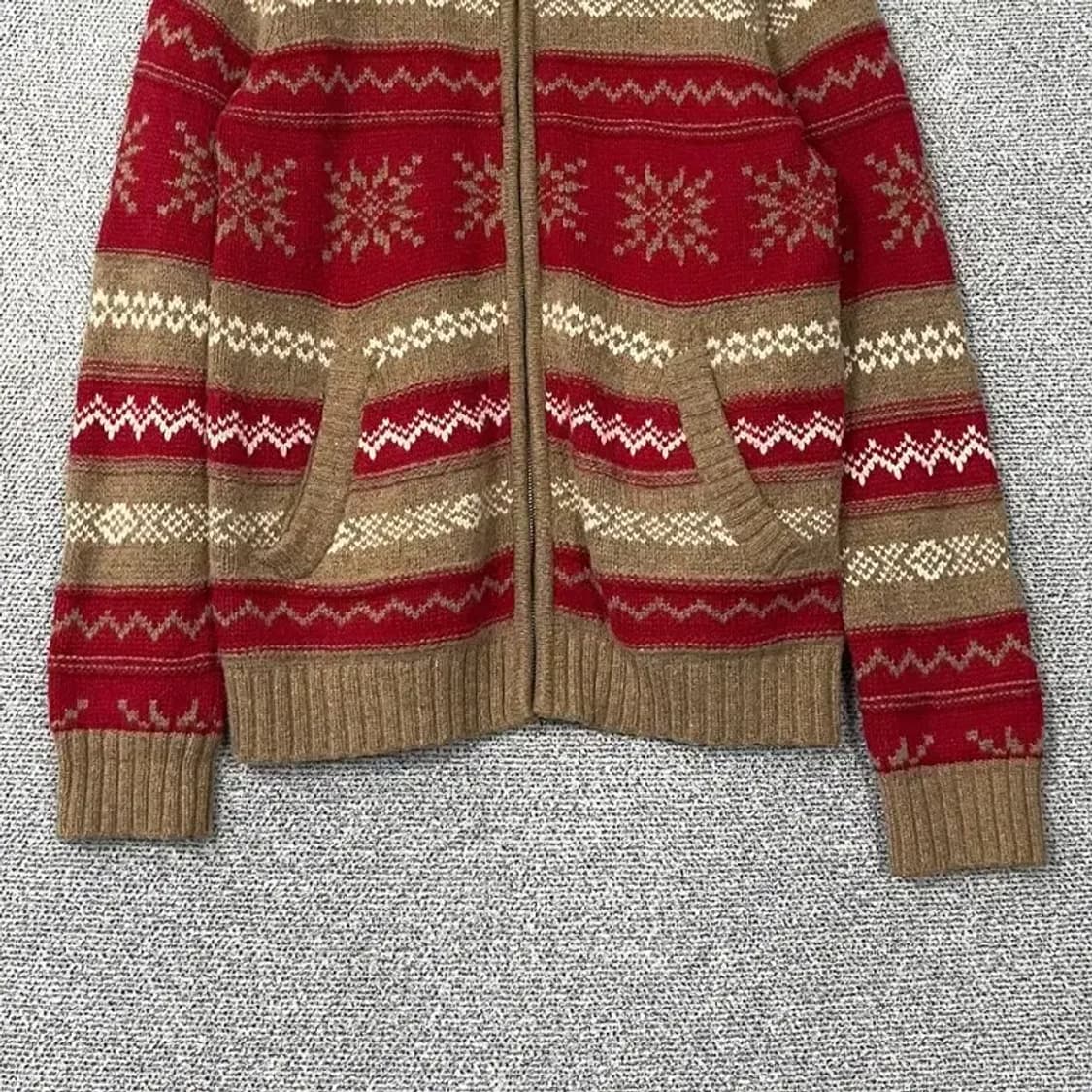 H&M 빈티지 페어아일 울 니트 집업 S 상품이미지4