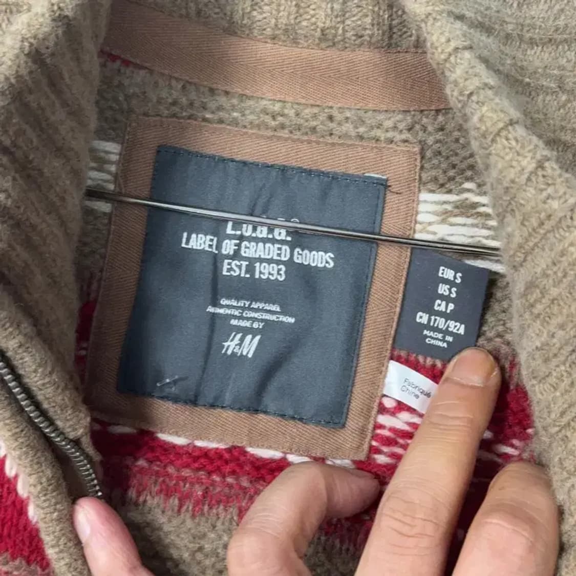 H&M 빈티지 페어아일 울 니트 집업 S 상품이미지5