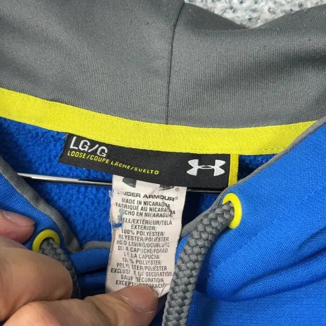 언더아머 기능성 블루 후드티 L 상품이미지3
