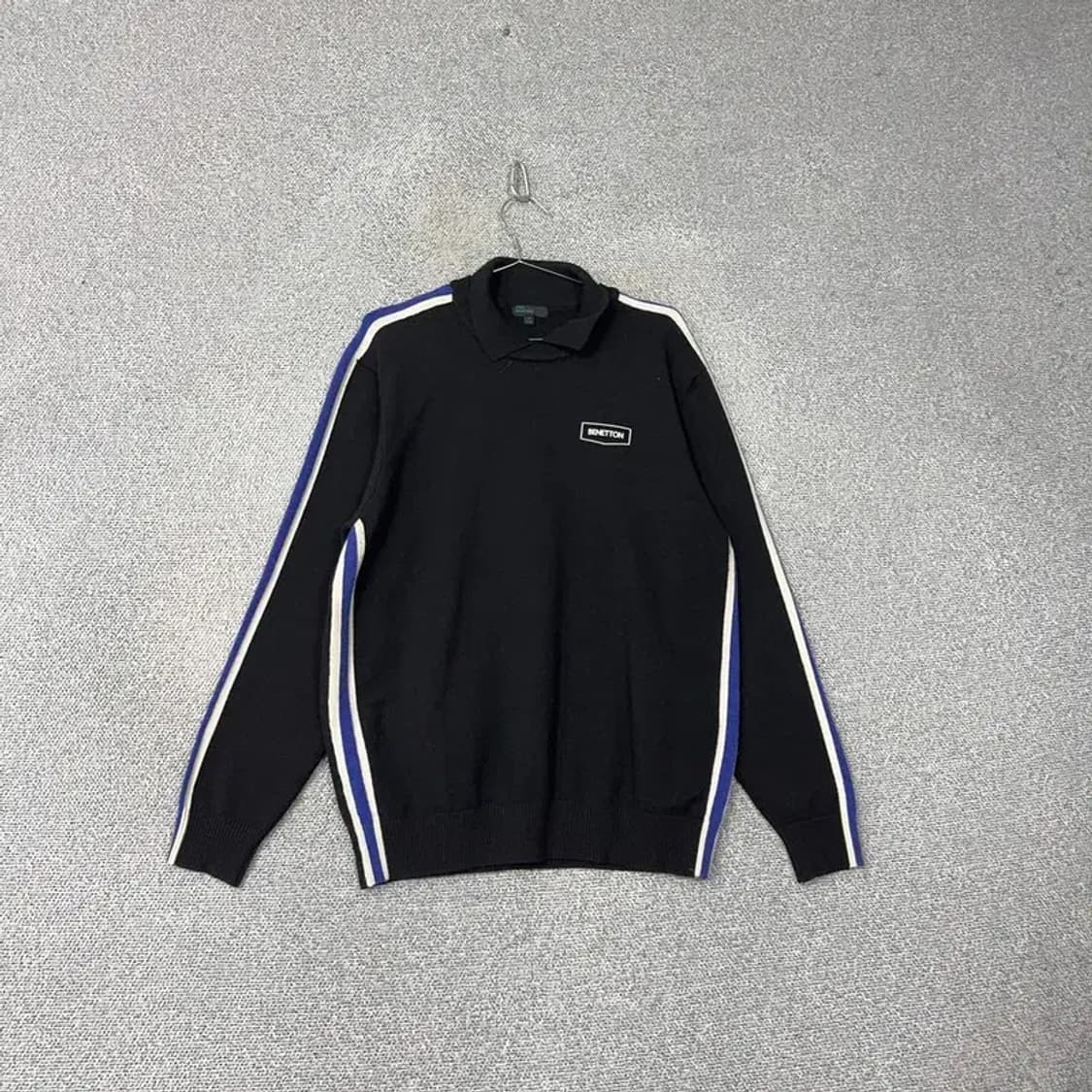 베네통 캐주얼 블랙 카라 니트 2XL 상품이미지1