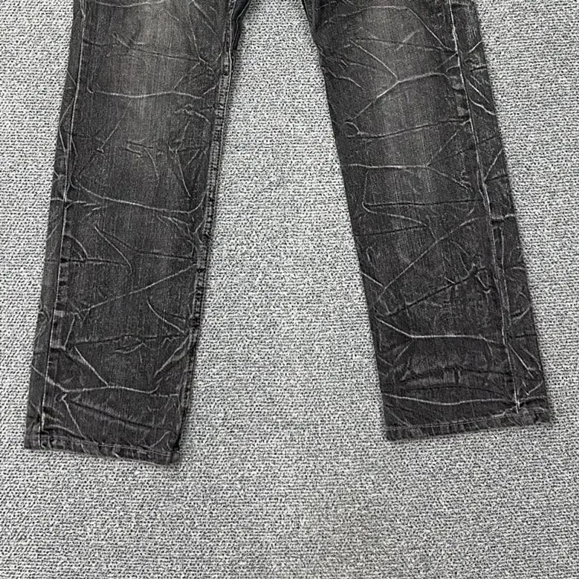 빈티지 패치 레이어드 흑청 데님 청바지 M 상품이미지4