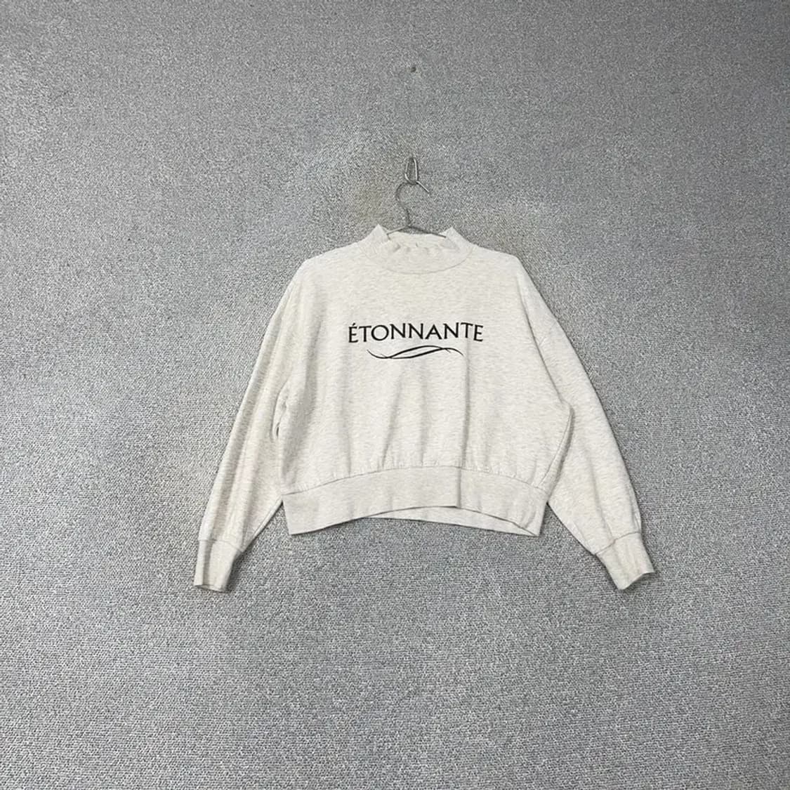 H&M 프린팅 크롭 그레이 맨투맨 M 상품이미지1