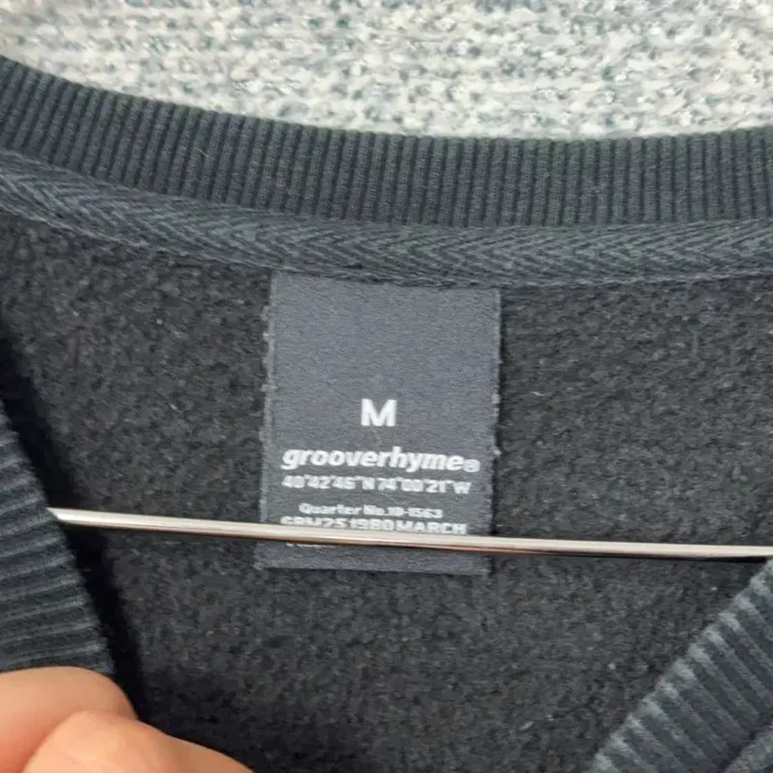 그루브라임 블랙 프린팅 맨투맨 M 상품이미지3