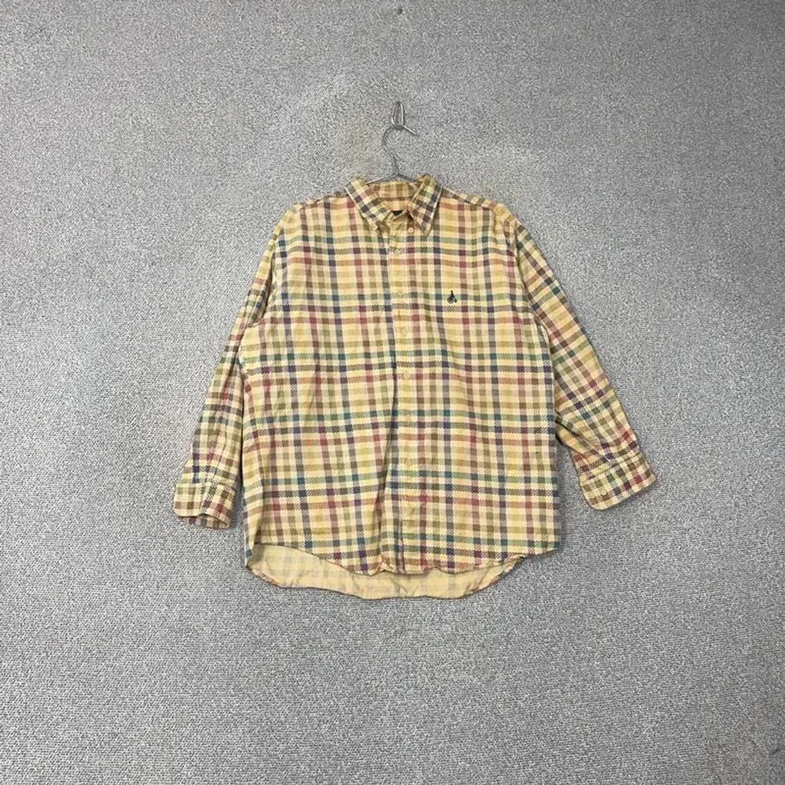 빈폴 캐주얼 체크 베이지 셔츠 100 상품이미지1