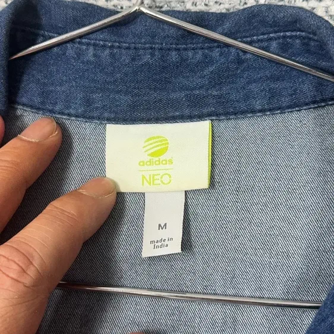 아디다스 네온 그라데이션 빈티지 코튼 셔츠 M 상품이미지3