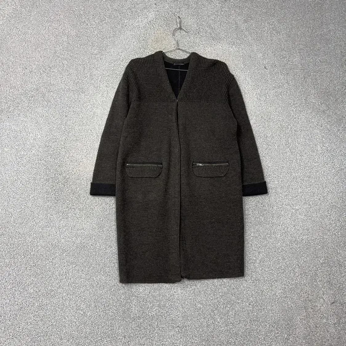 미샤 캐시미어 그레이 포켓 클래식 캐주얼 울 니트 코트 가디건 77 상품이미지1