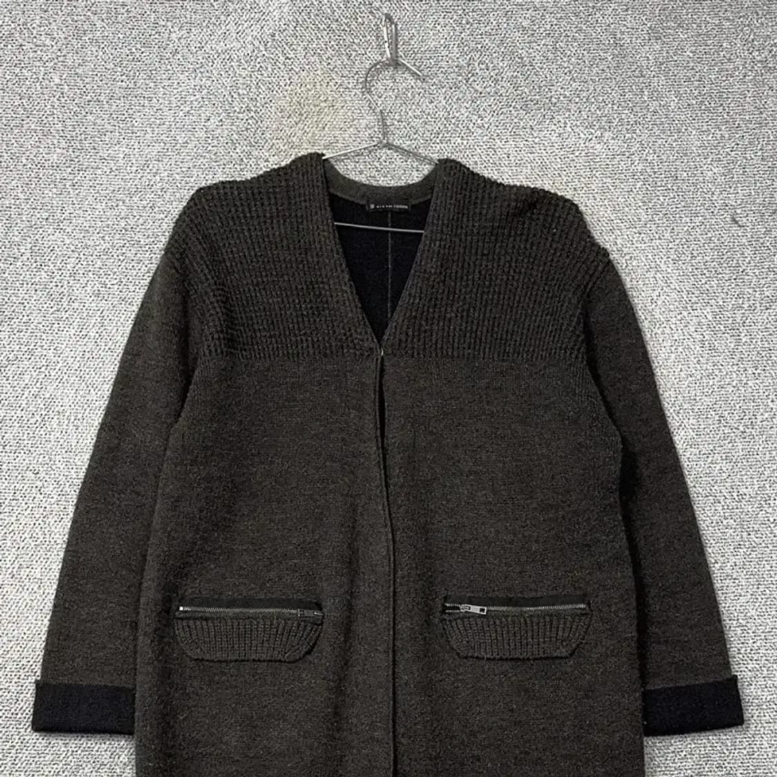 미샤 캐시미어 그레이 포켓 클래식 캐주얼 울 니트 코트 가디건 77 상품이미지3