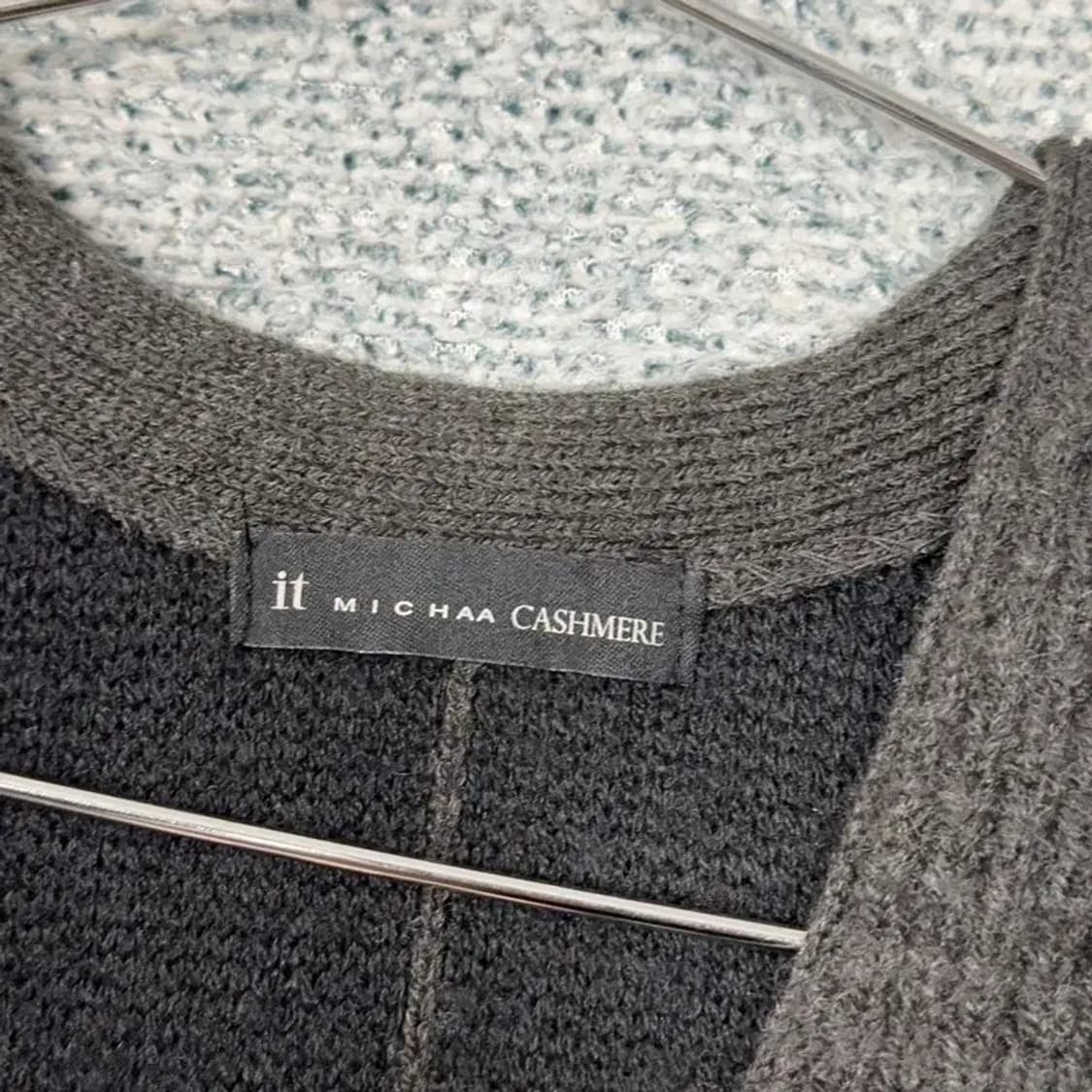 미샤 캐시미어 그레이 포켓 클래식 캐주얼 울 니트 코트 가디건 77 상품이미지5