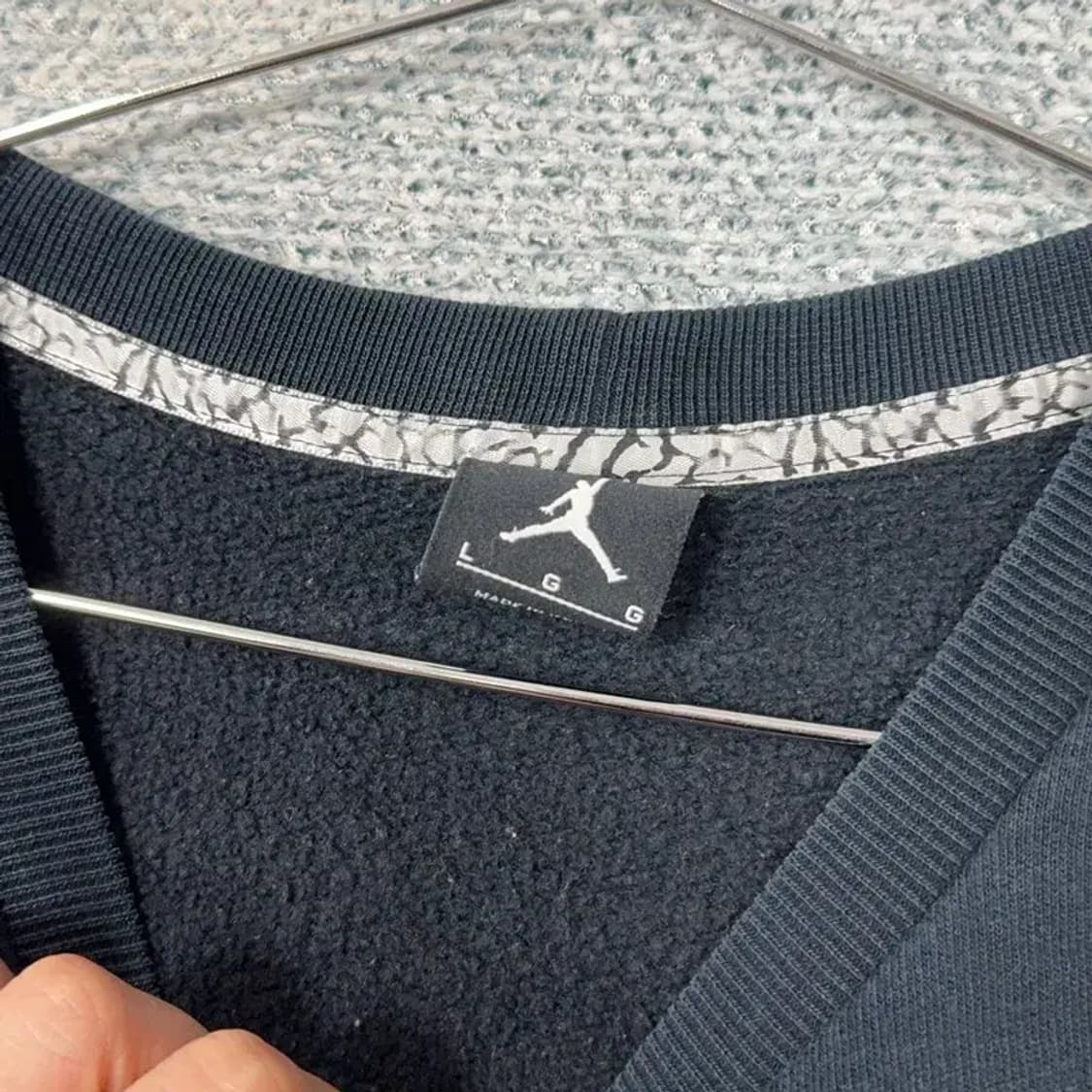 조던 점프맨 로고 올블랙 오버핏 맨투맨 L 상품이미지3