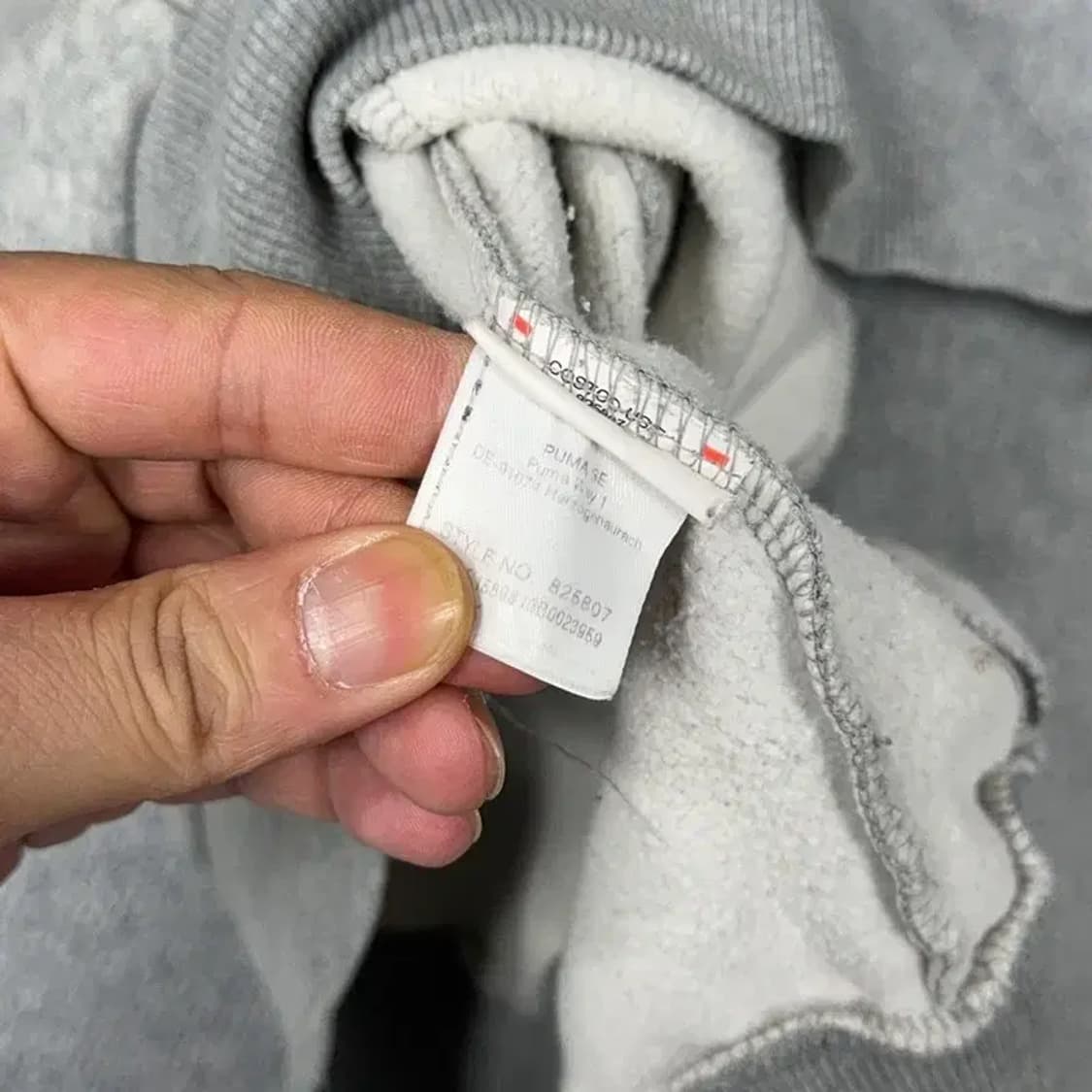 푸마 프린팅 로고 그레이 후드티 L 상품이미지4