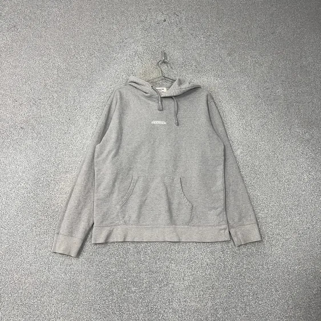 앤더슨벨 로고 그레이 오버핏 스웻 후드티 FREE 상품이미지1