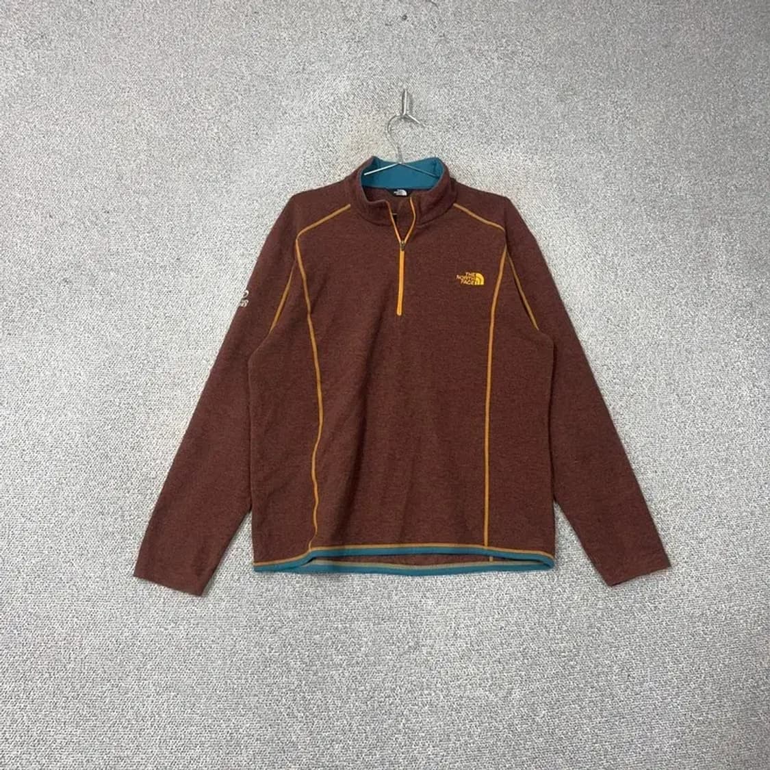 노스페이스 브라운 로고 기모 기능성 반집업 긴팔티 XXL 상품이미지1