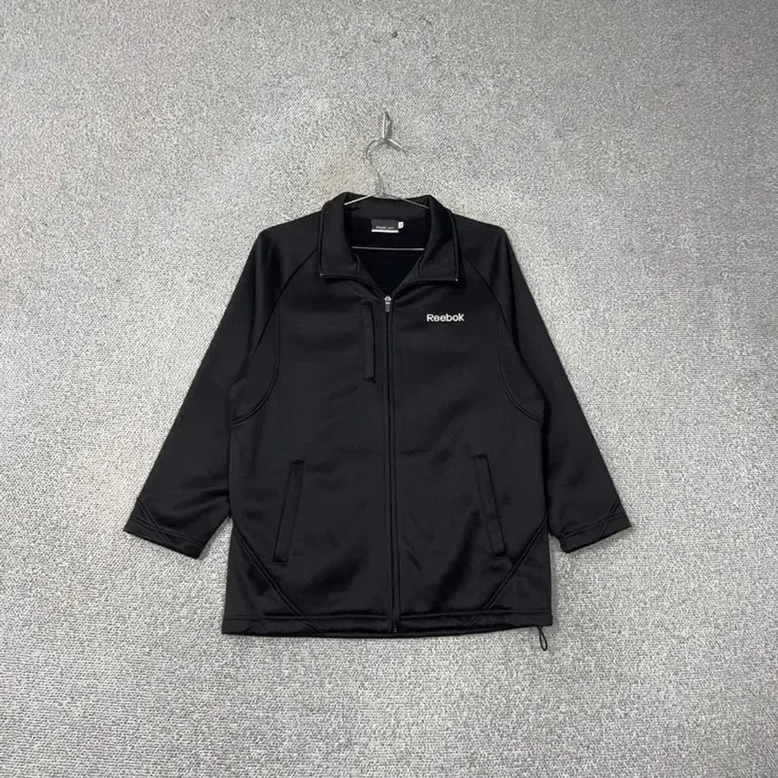 리복 블랙 로고 기능성 집업 저지 S 상품이미지1