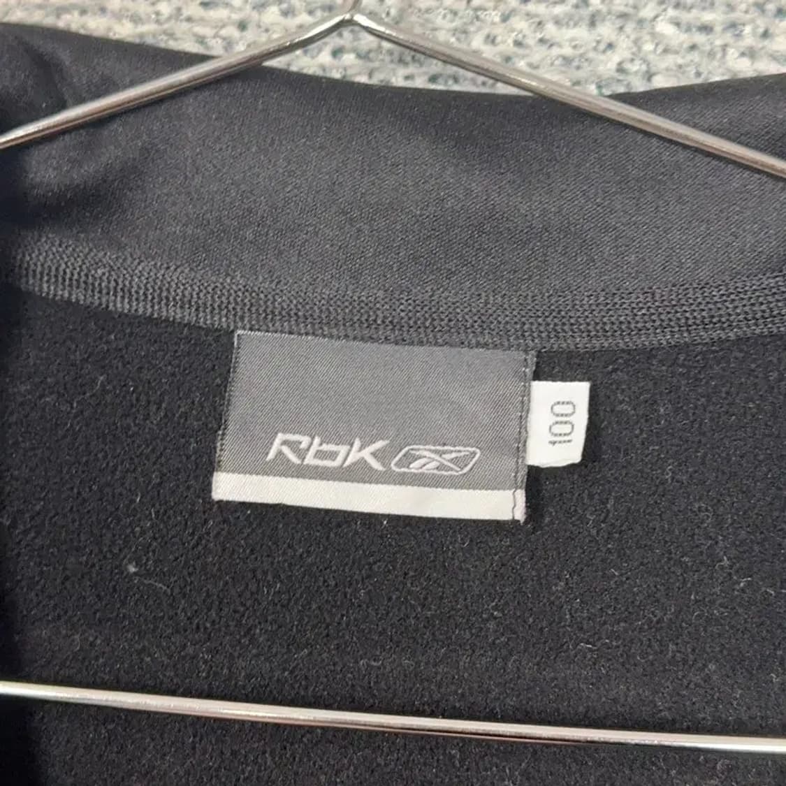 리복 블랙 로고 기능성 집업 저지 S 상품이미지3