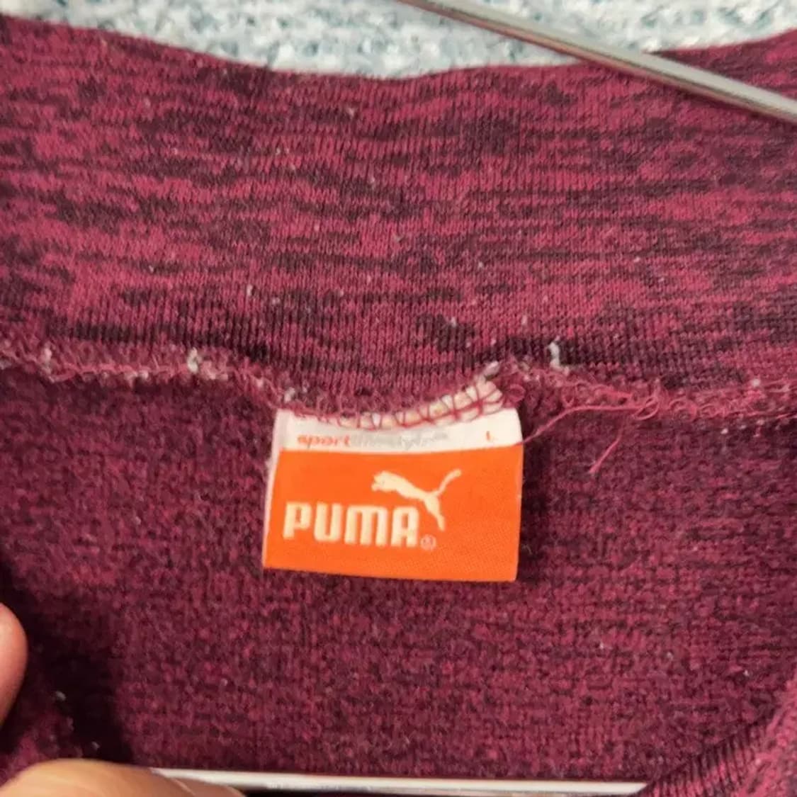 푸마 로고 버건디 기능성 긴팔티 L 상품이미지3