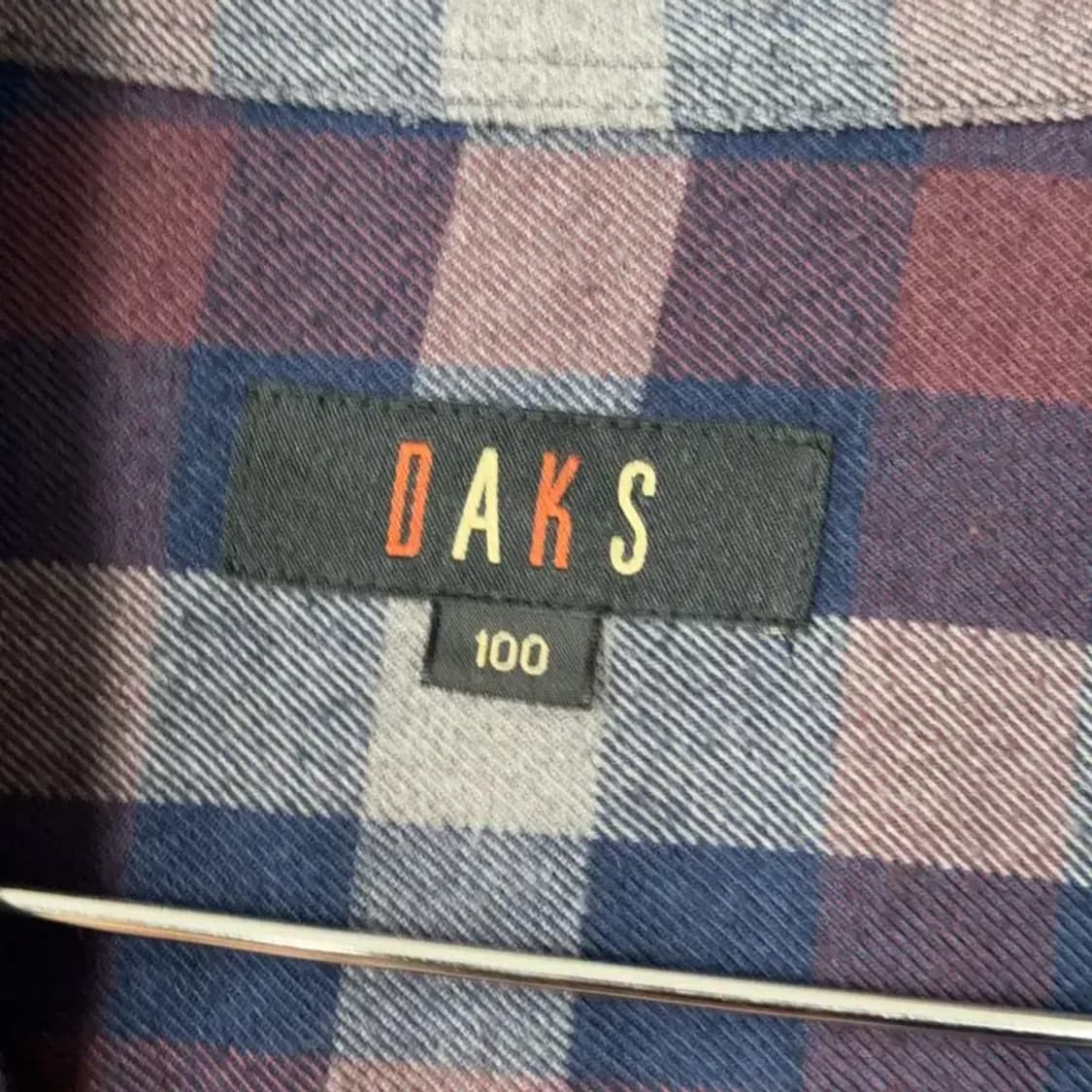 닥스 남성 로고 퍼플 체크 남방 셔츠 100 상품이미지3