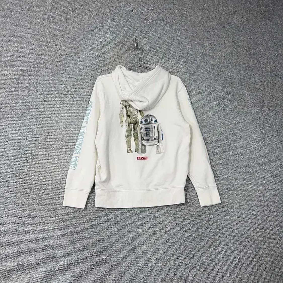 리바이스 로고 프린팅 화이트 후드티 S 상품이미지2