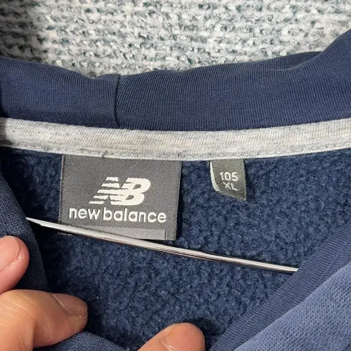 뉴발란스 프린팅 네이비 후드티 XL 상품이미지3