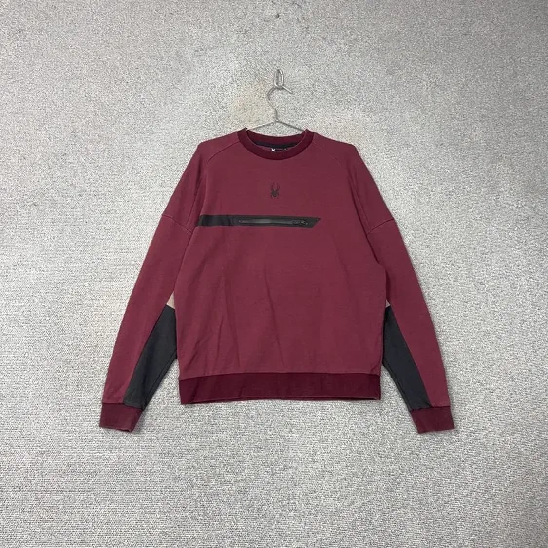 스파이더 센터 로고 버건디 남성 캐주얼 맨투맨 95 상품이미지1