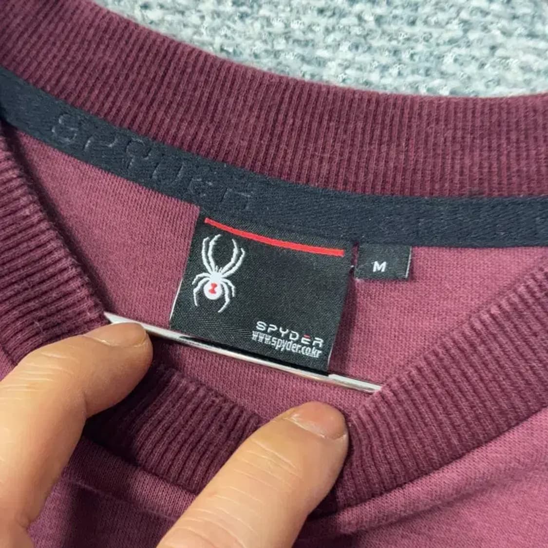 스파이더 센터 로고 버건디 남성 캐주얼 맨투맨 95 상품이미지4