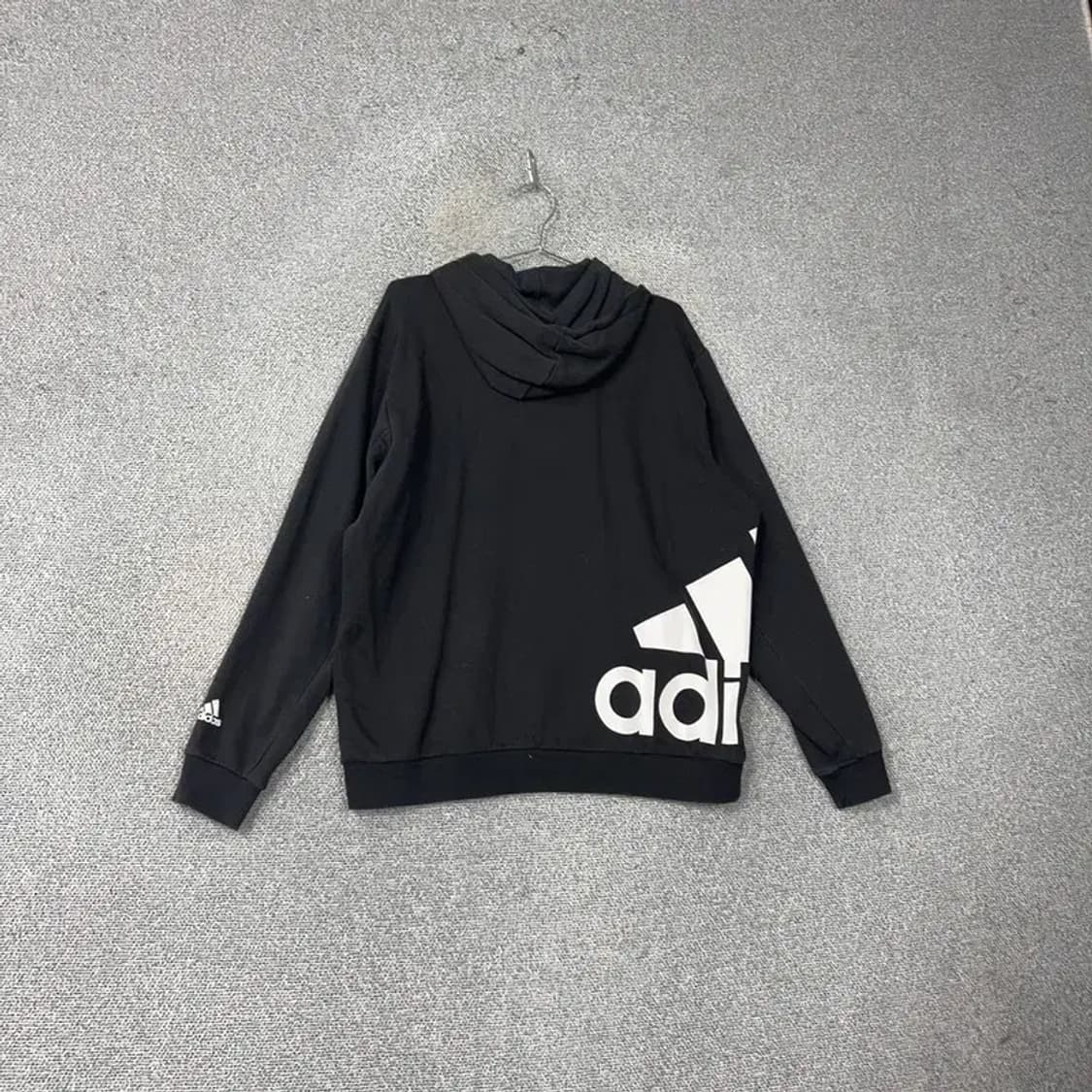 아디다스 빅로고 프린팅 블랙 후드티 XL 상품이미지2