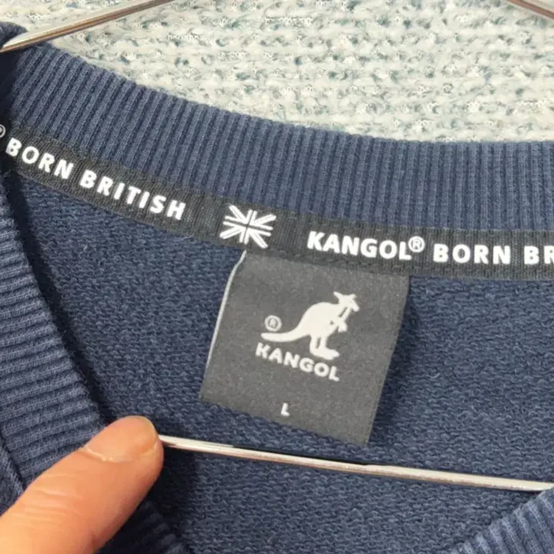 캉골 프린팅 로고 네이비 맨투맨 L 상품이미지3