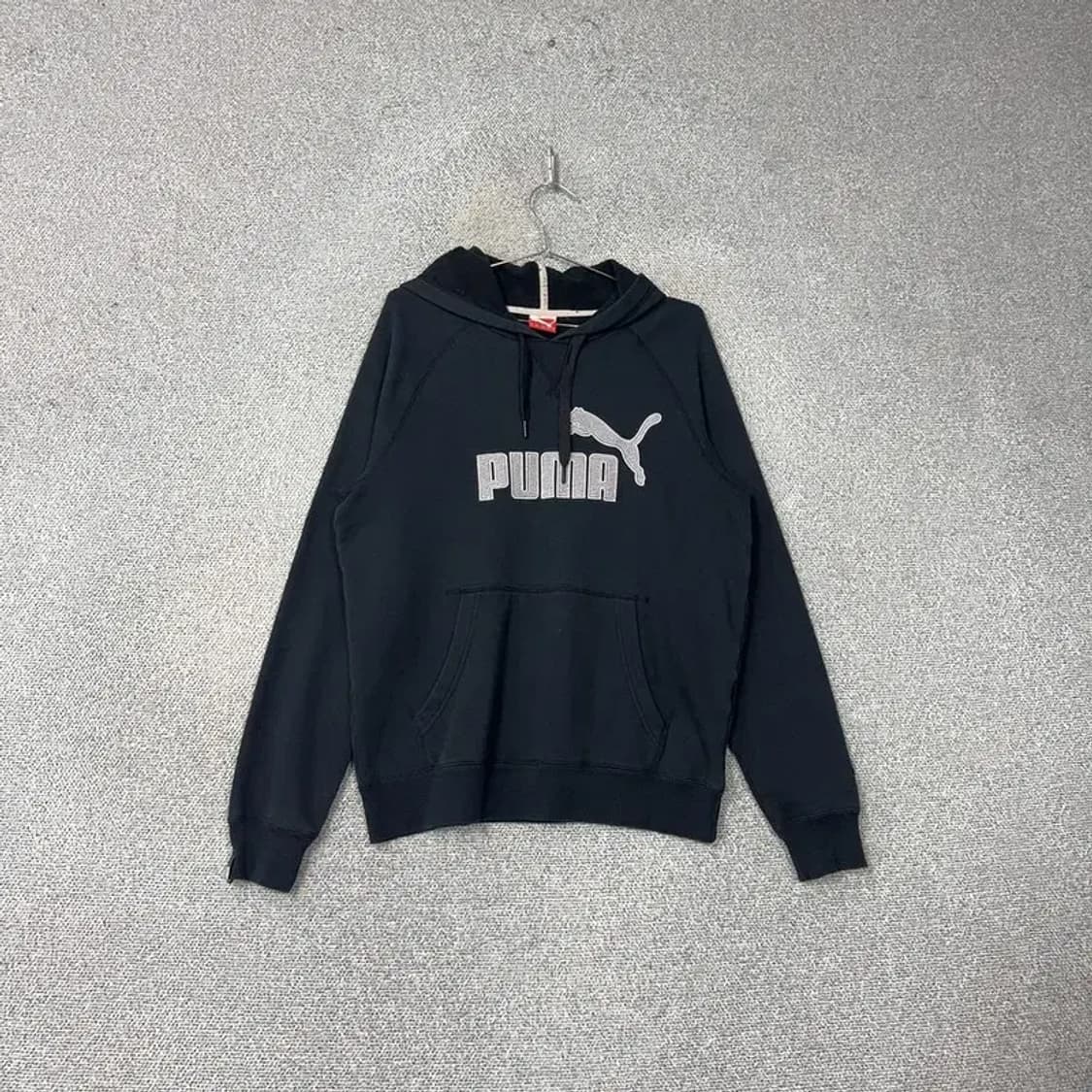 푸마 빅로고 프린팅 블랙 후드티 M 상품이미지1