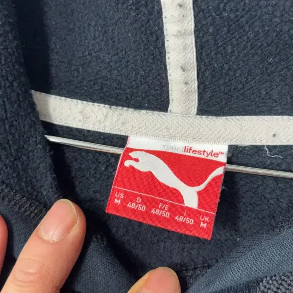 푸마 빅로고 프린팅 블랙 후드티 M 상품이미지3