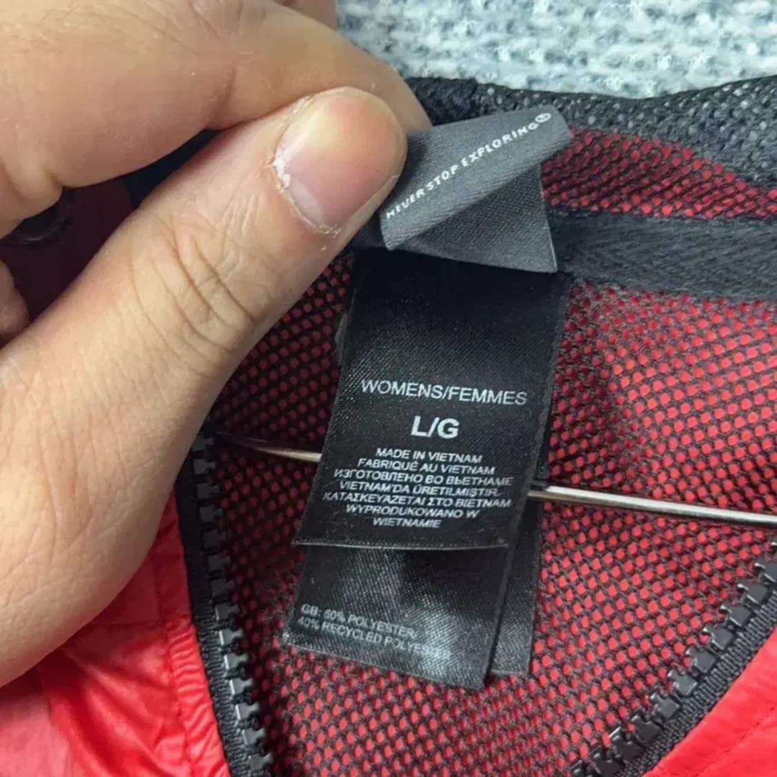 노스페이스 투톤 경량 바람막이 L 상품이미지3