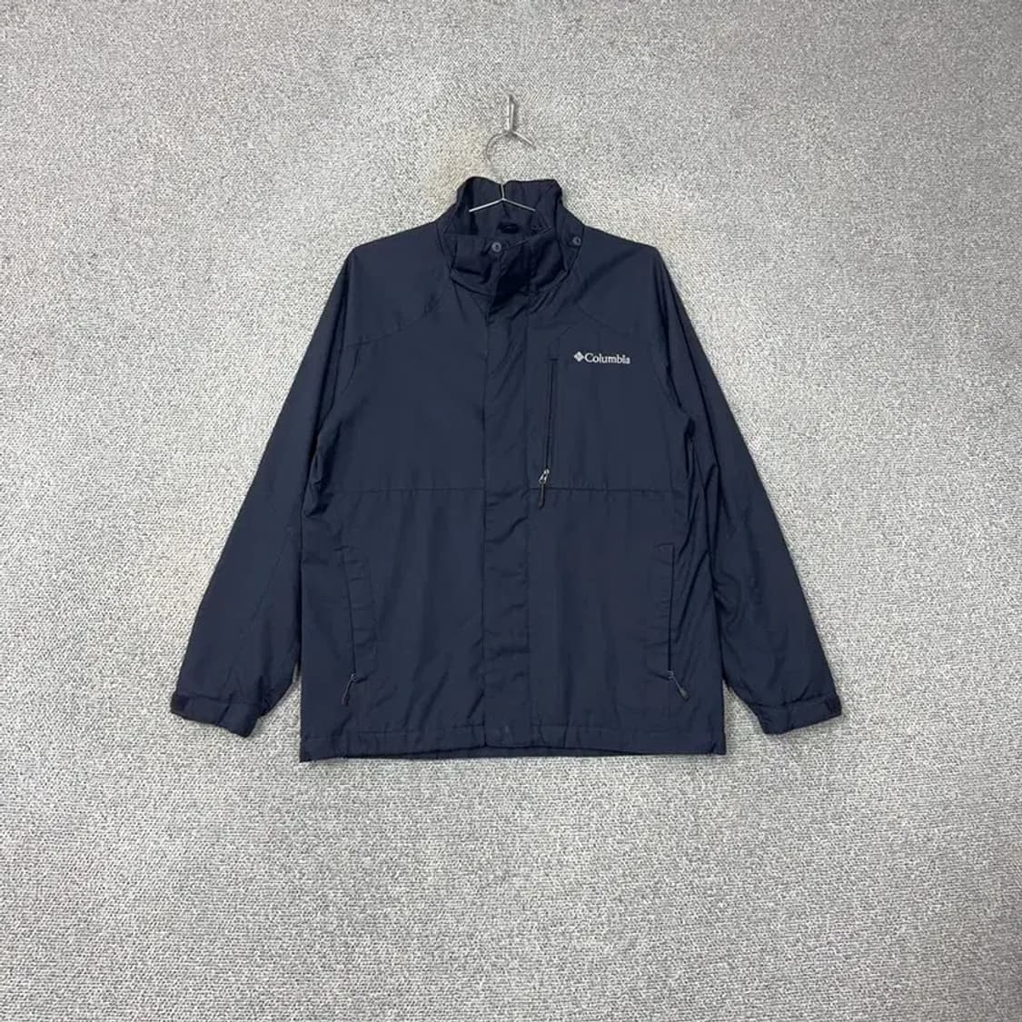 콜롬비아 로고 네이비 기능성 바람막이 자켓 95 상품이미지1