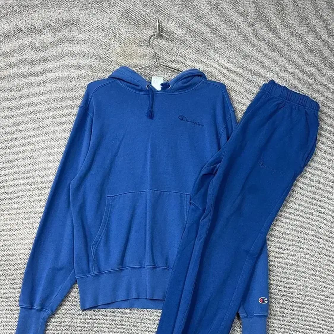 챔피온 블루 스웻 트레이닝 후드집업 세트 S 상품이미지3