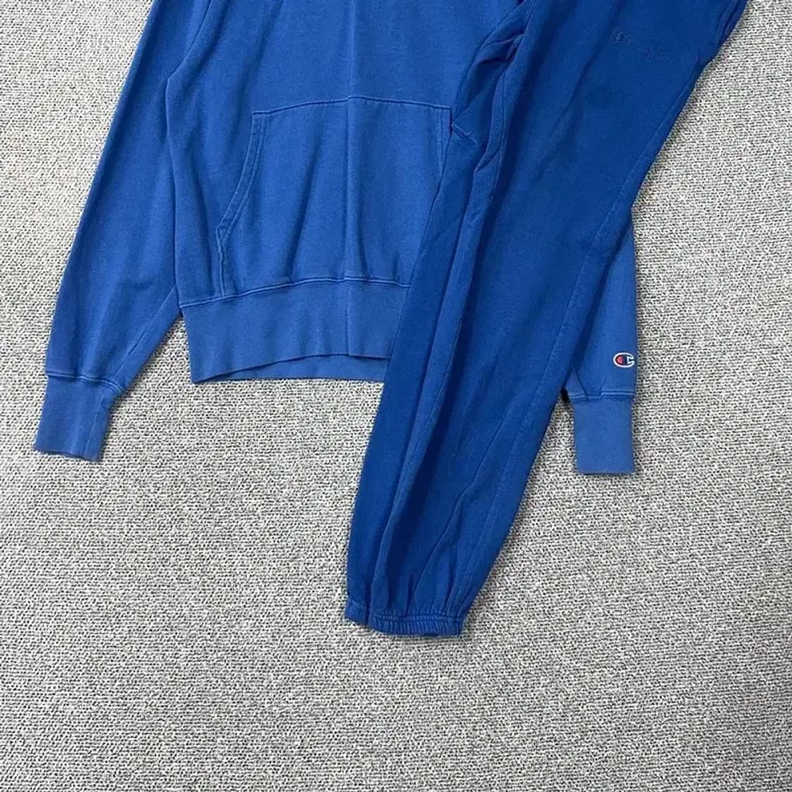 챔피온 블루 스웻 트레이닝 후드집업 세트 S 상품이미지4