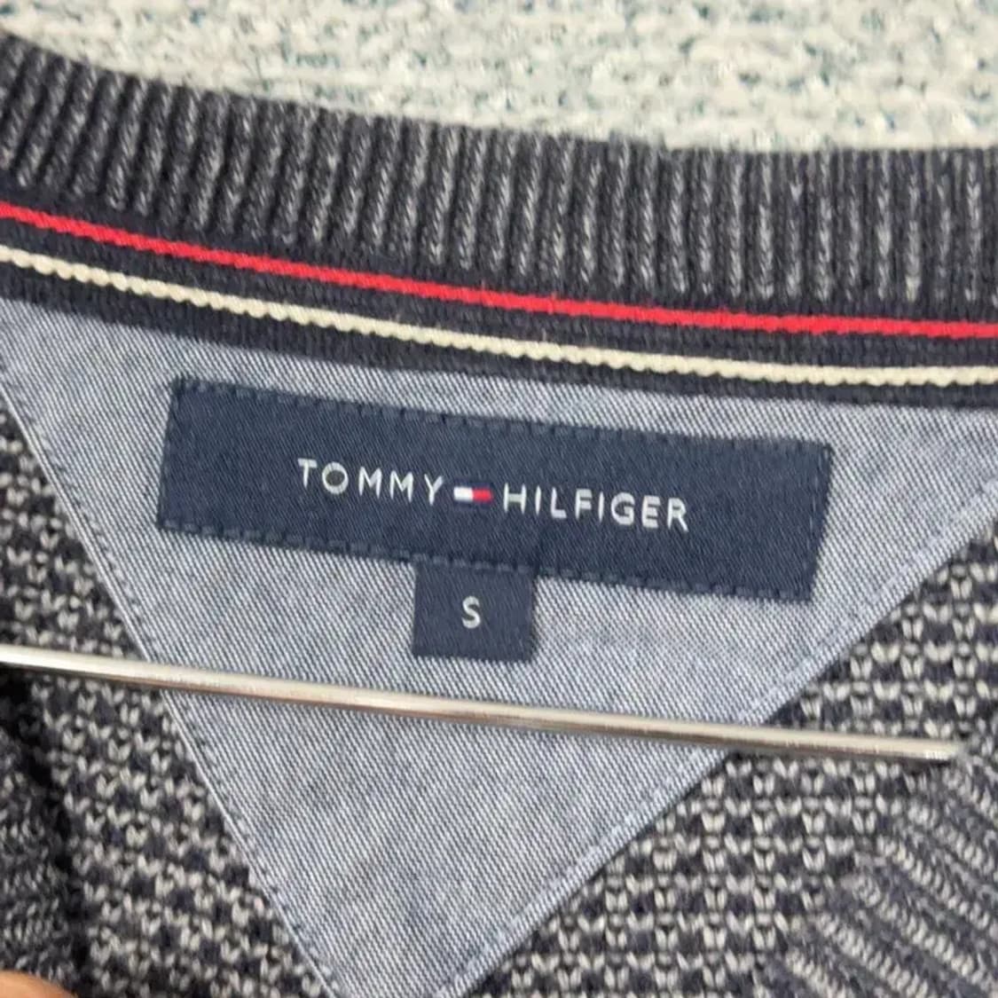 타미힐피거 그레이 로고 배색 캐주얼 코튼 니트 S 상품이미지3